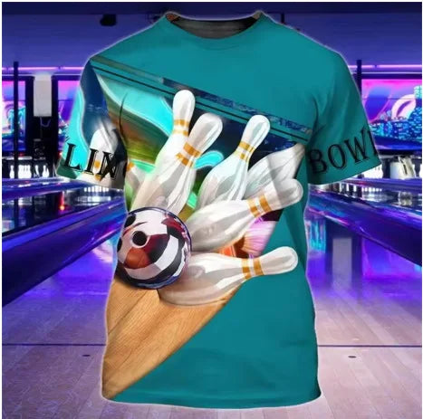 Vintage Strike Pin Graphic Bowling Shirt