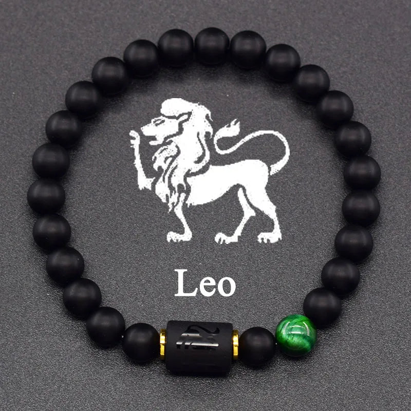 12 Zodiac Sign Natural Bead Bracelet for Men & Women
