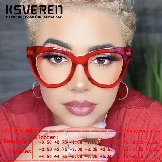 KSVEREN Classic Cat Eye Reading Glasses