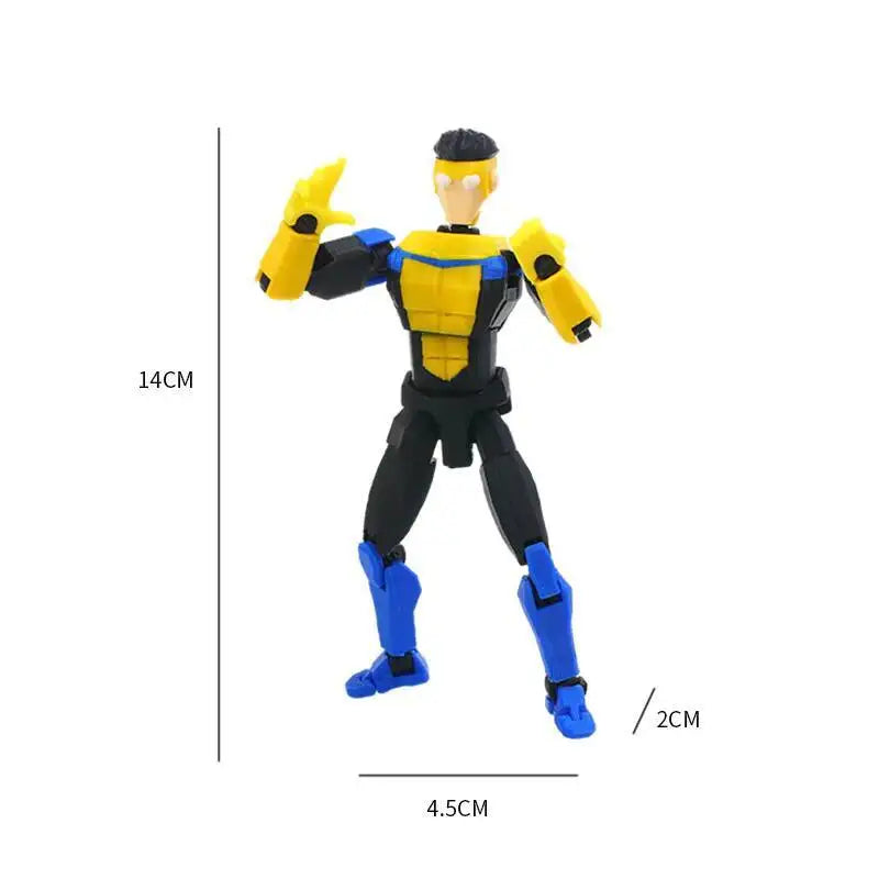 3d Printed Blue-Masked Invincible T13 Dummy Multi-Jointed Action Figure