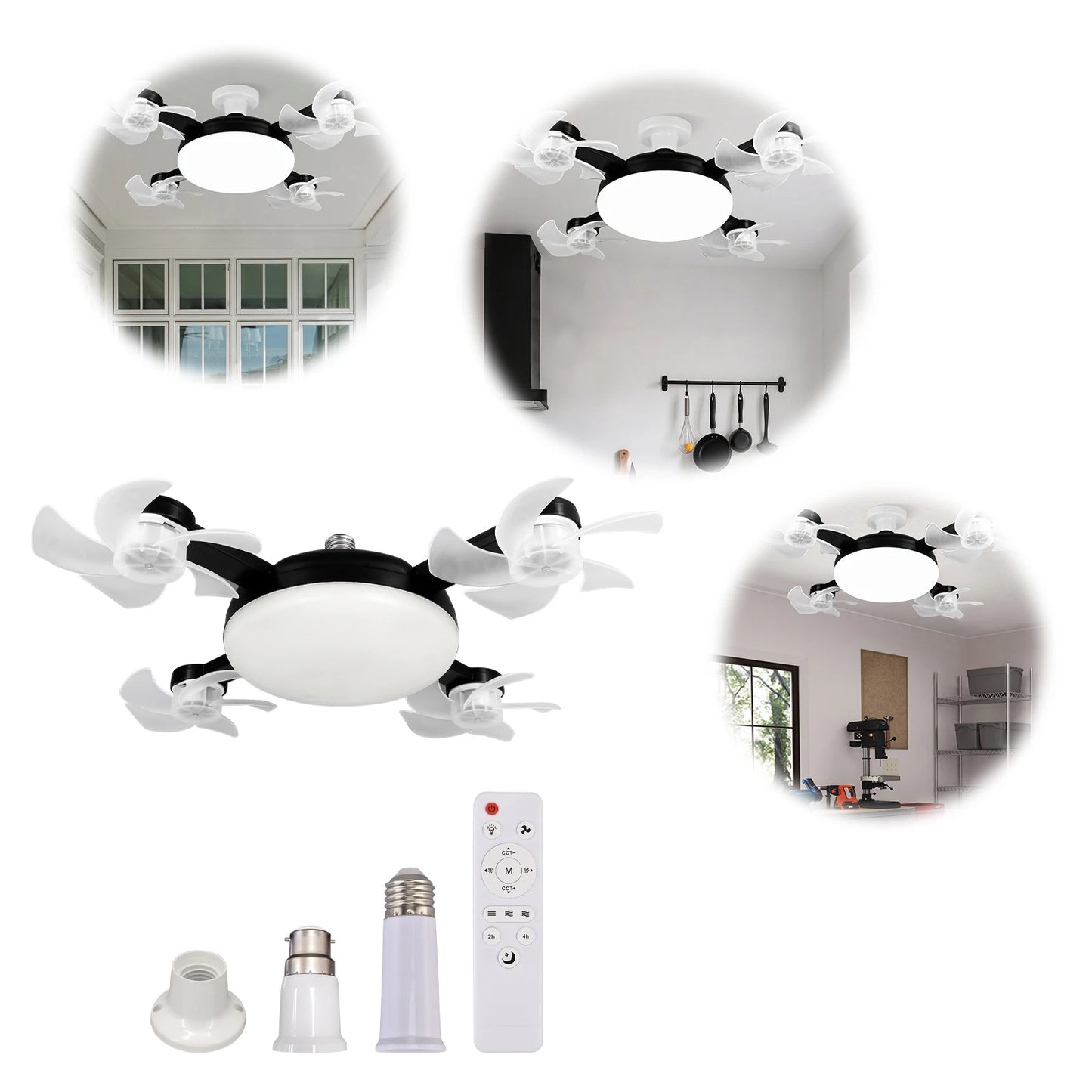 Modern Socket Ceiling Fan Light with Remote