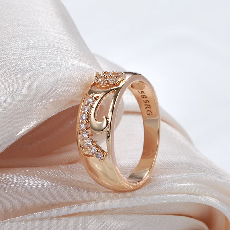 585 Rose Gold With Natural Zirconia Ring