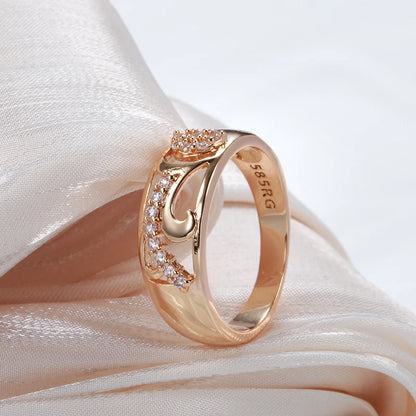 585 Rose Gold With Natural Zirconia Ring