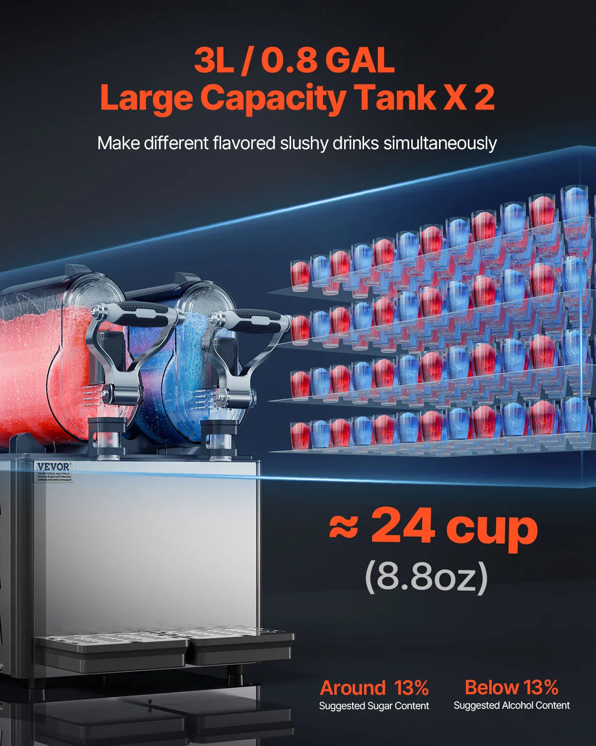 VEVOR Commercial 3Lx2 Double Tank Frozen Drink Machine