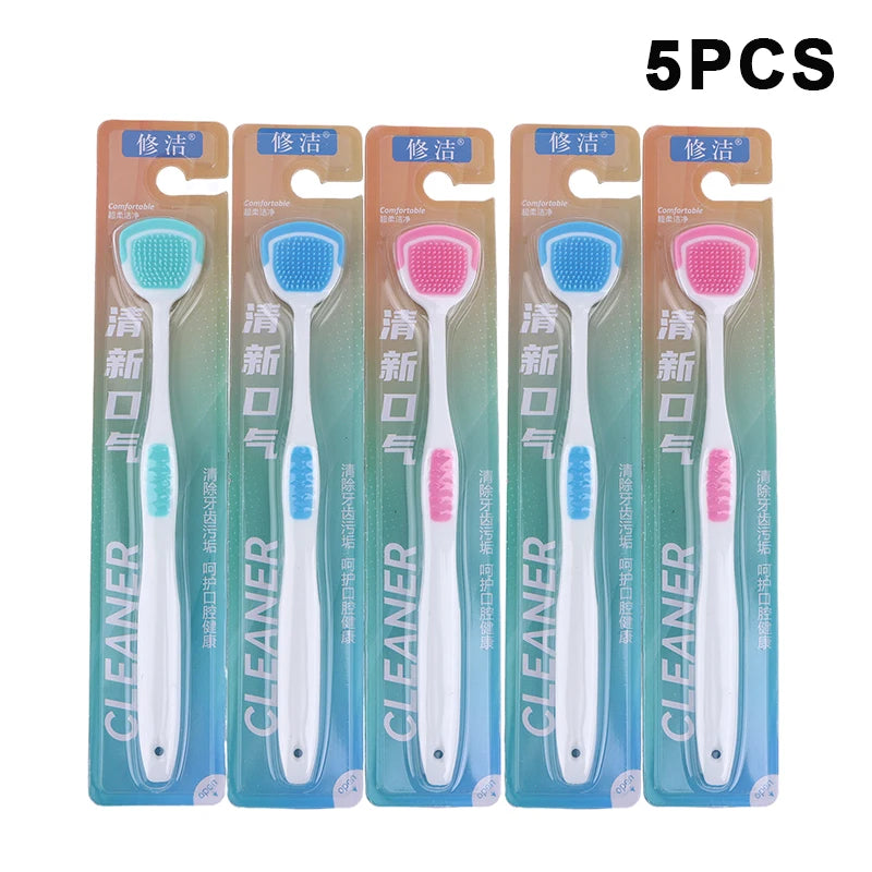 Soft Silicone Tongue Scraper Oral Cleaner