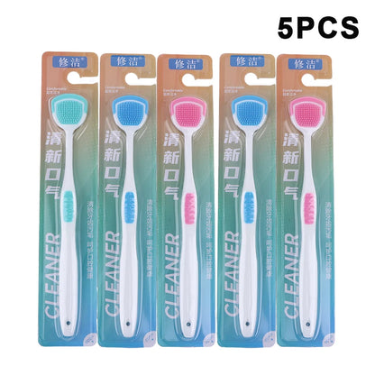 Soft Silicone Tongue Scraper Oral Cleaner