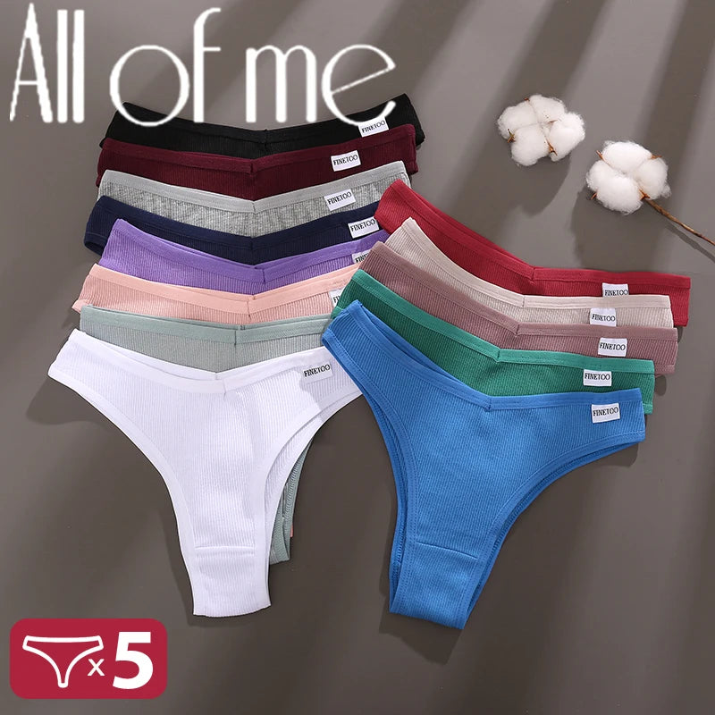 5PCS Cotton Thongs