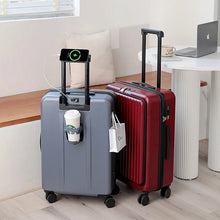 Multi-Functional Silent Wheel Suitcase with USB Charging Port Cup Holder & Practical Hook