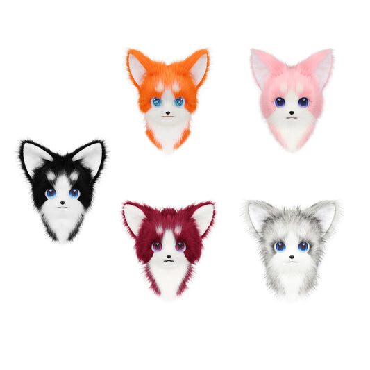 Animal Furry Fursuit Head Mask - Plush Cat & Fox Cosplay Prop