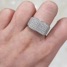 Iced Out Luxury Silver Crystal Trendy Ring
