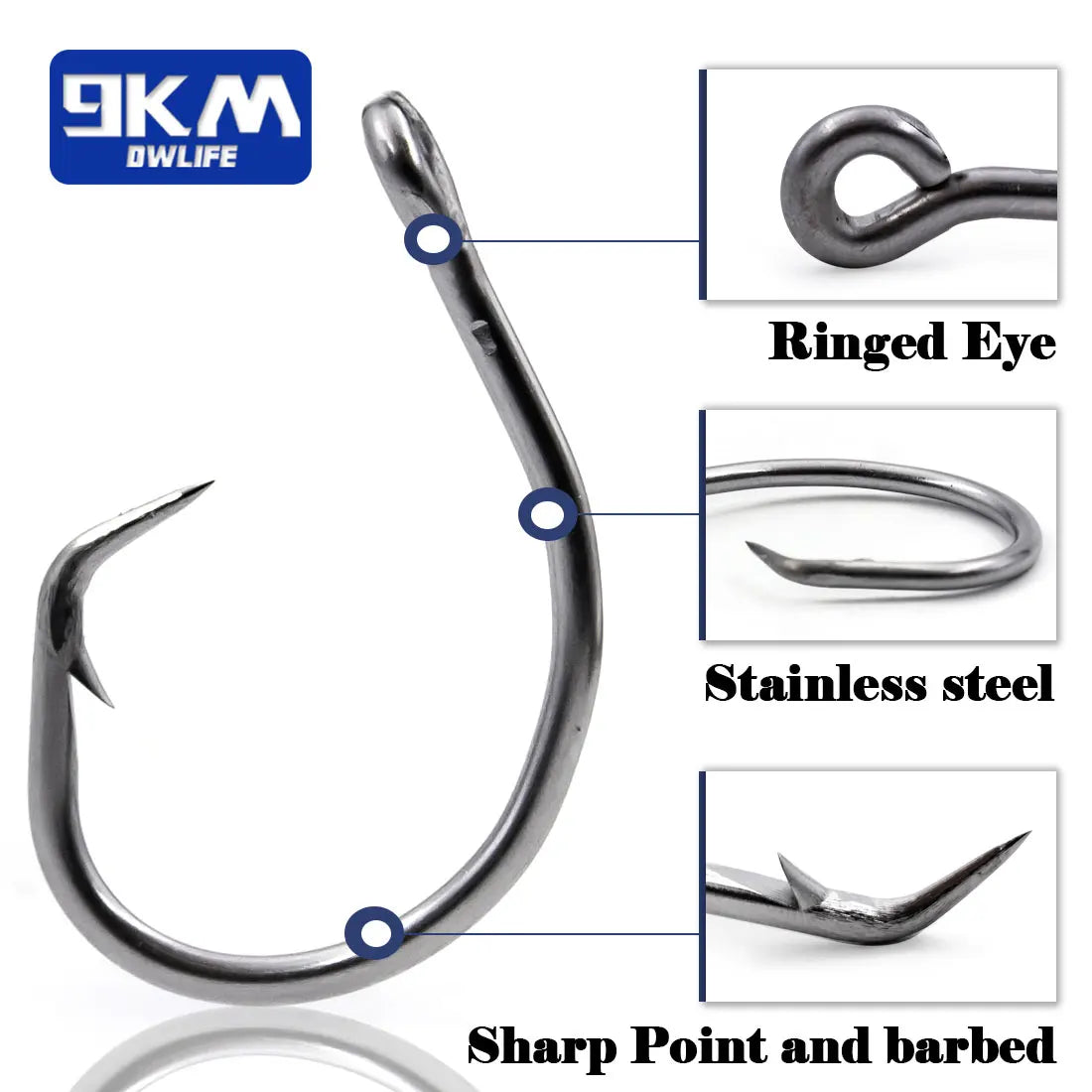 Forged in-line Large Circle Hooks