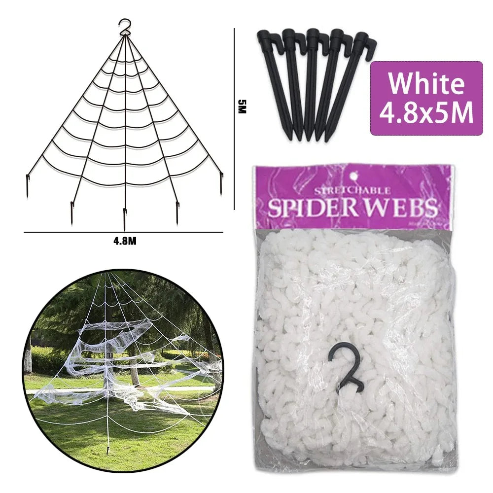 Giant Halloween Spider & Web Outdoor Decoration Set