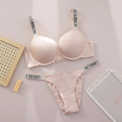 Women's Seamless Lace Push-Up Bra & Panty Lingerie Set