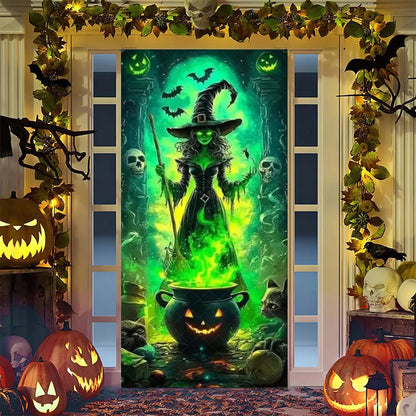 Spooky Ghostly Clown Door Curtain Backdrop