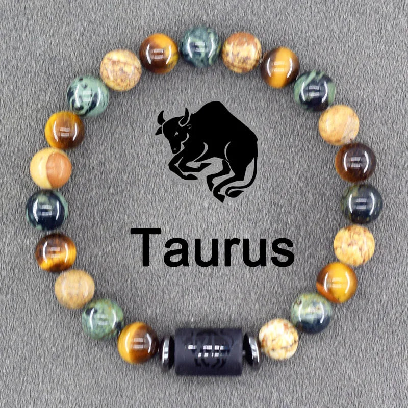 12 Zodiac Sign Constellation Beaded Charm Bracelet