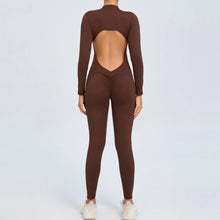 Seamless Zippered Long-Sleeved One-Piece Jumpsuit