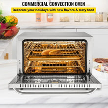 VEVOR Countertop 47L/43Qt, Half-Size Commercial Conventional Oven 1600W 4-Tier Toaster w/Front Glass Door