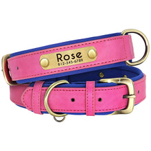 Leather Dog Collar Leash Set Soft Padded