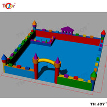 Inflatable 6x4m Pink Ball Pit White Wedding Bounce House Inflatable Ball Pool with Blower