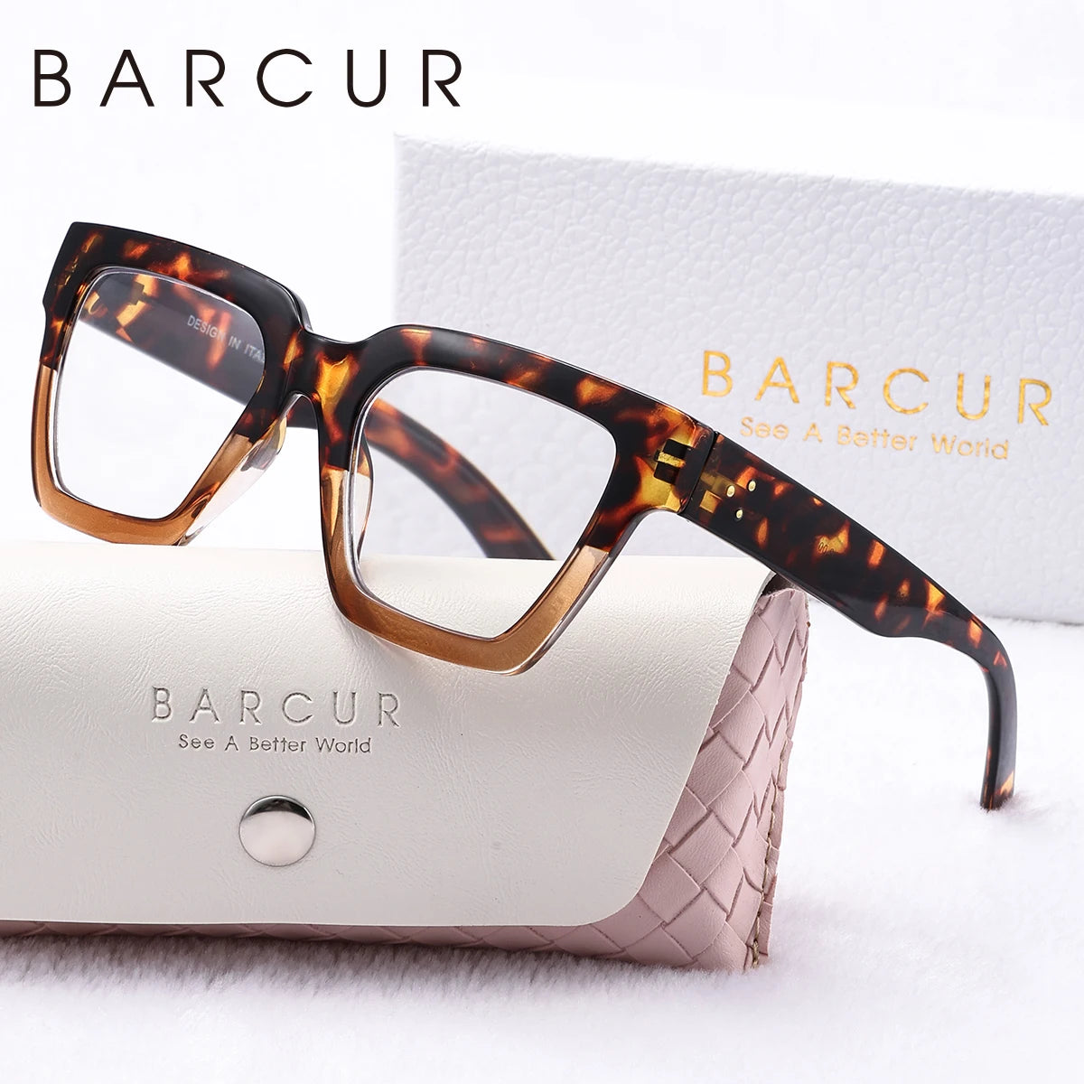 Square Thick-Frame PC Reading Glasses with Case