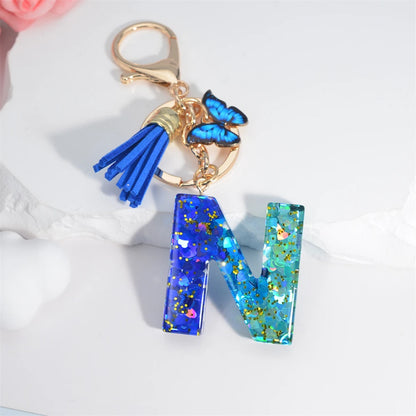 Alphabet Tasseled Keychain