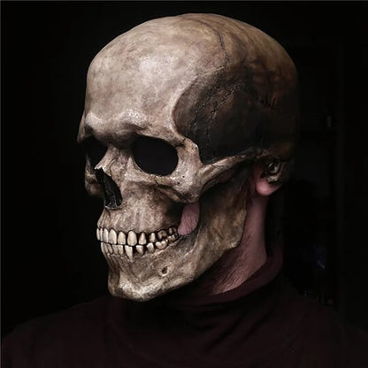 Full Head Skeleton Mask with Movable Jaw