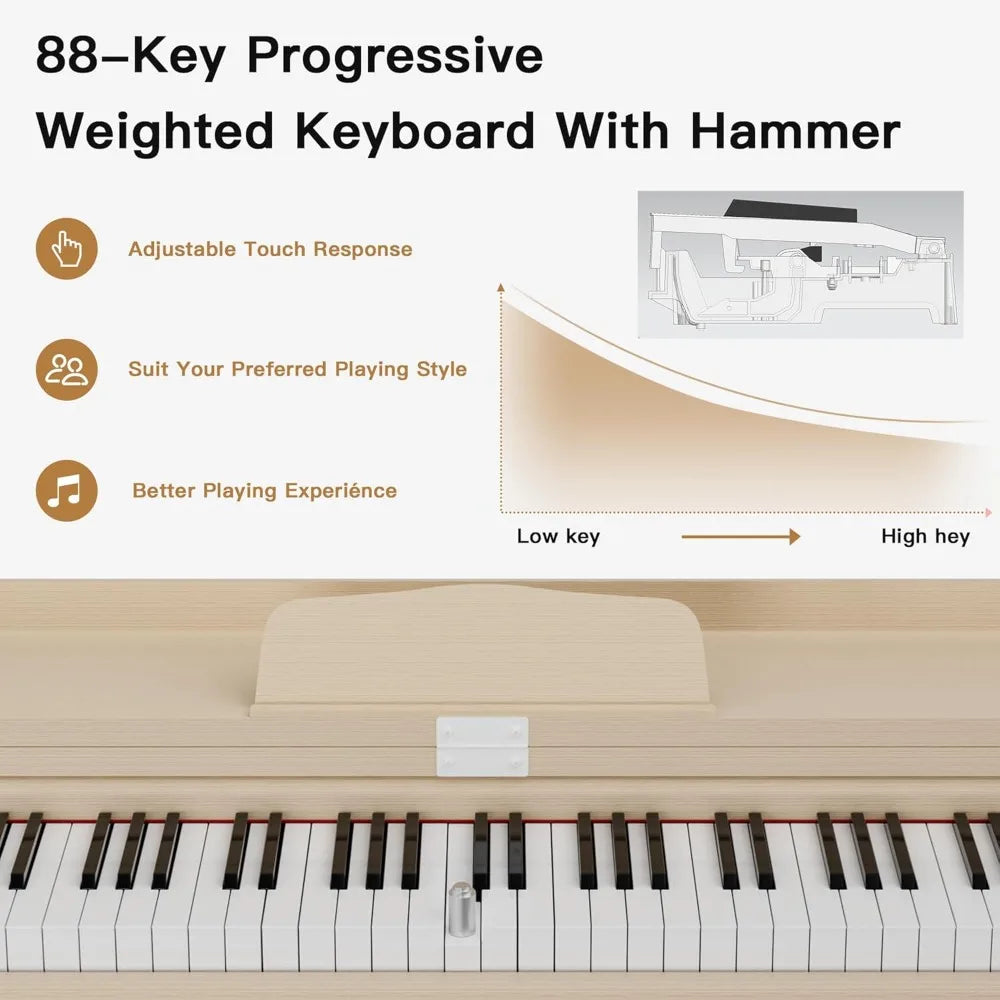 88- Key Hammer Weighted Digital Keyboard Piano