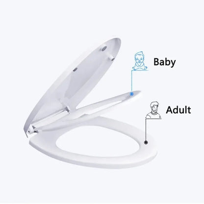 Slow-Close Double Layer Toilet Seat with Built-in Child Potty Training Cover