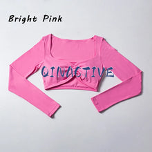 QINACTIVE Crop Top Long Sleeve Shirt