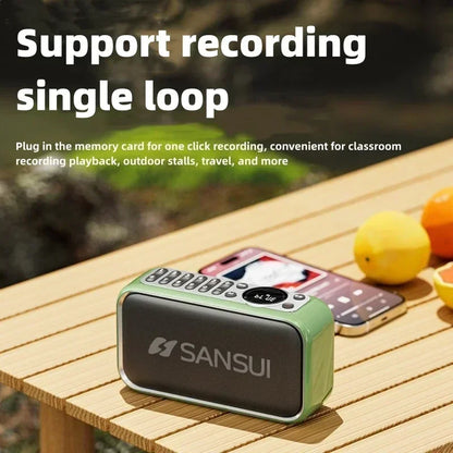 SANSUI F35 Portable Wireless Bluetooth Speaker with FM Radio, TF & USB