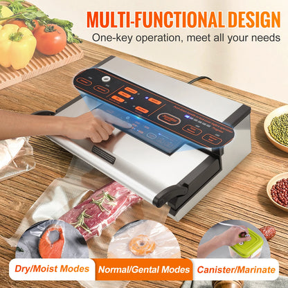 SucceBuy Commercial Vacuum Sealer Machine with Bag Roll Storage Cutter