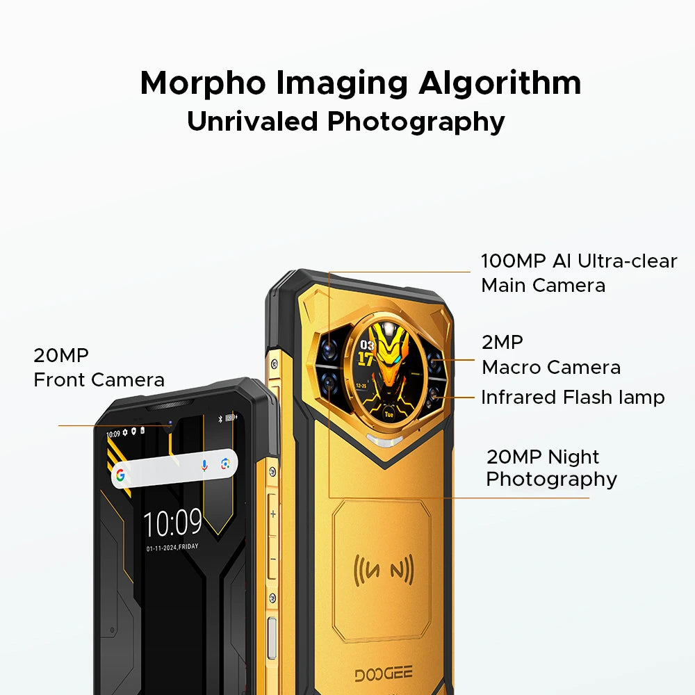 Global Version DOOGEE S200 X 5G Rugged 7050 12GB RAM 512GB ROM AI Triple Camera Cellphone