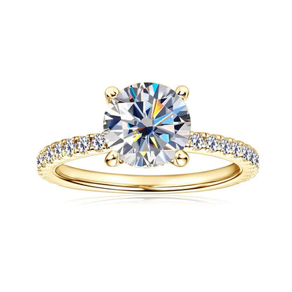 8mm 2ct Moissanite Halo Ring Certified 925 Sterling Silver