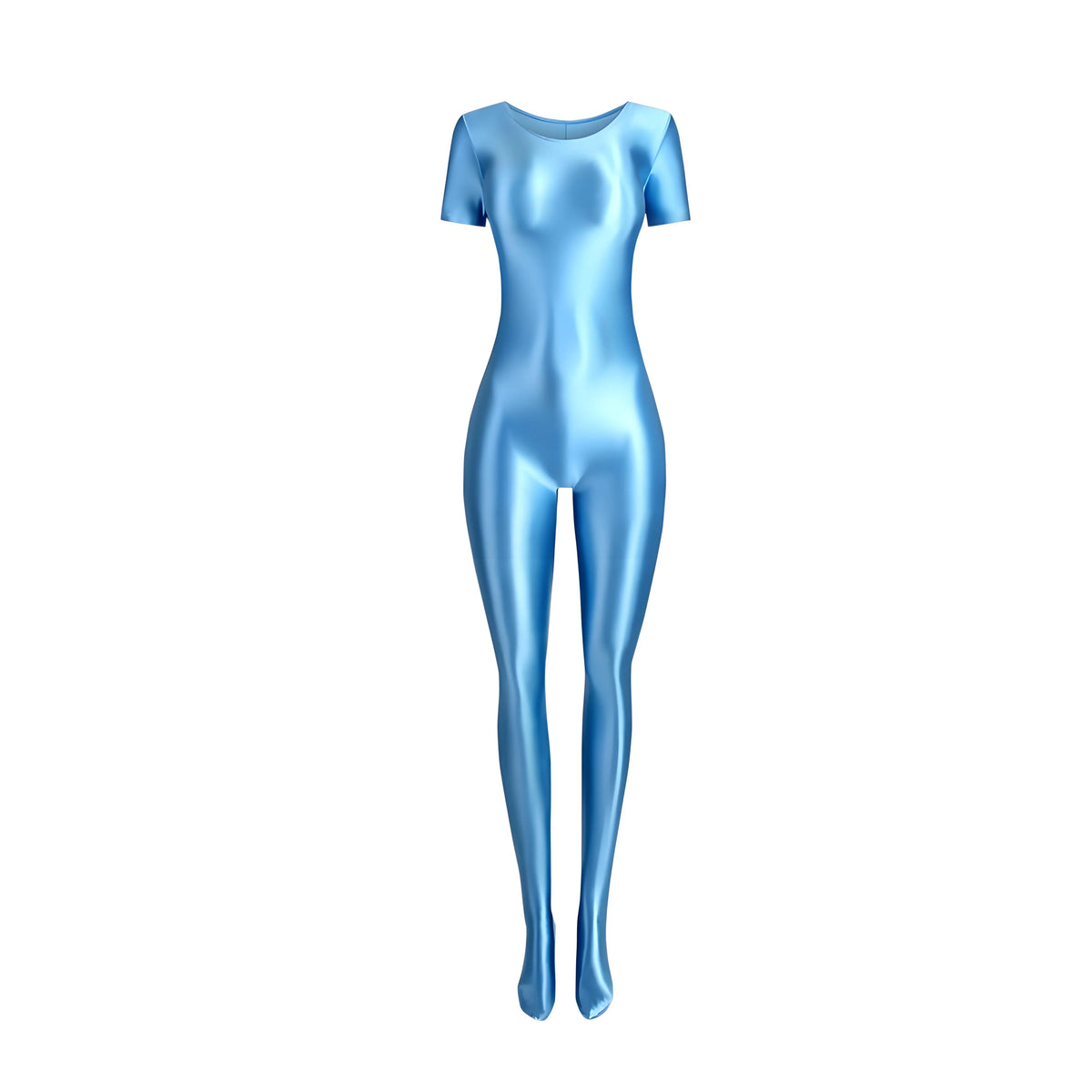 Women's Silky Shine Short-Sleeve Footed Unitard & Dance Catsuit