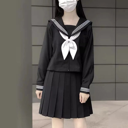 GOHYPDUG Women's Japanese Sailor Suit JK Uniform – Classic High School Academy 2-Piece Set