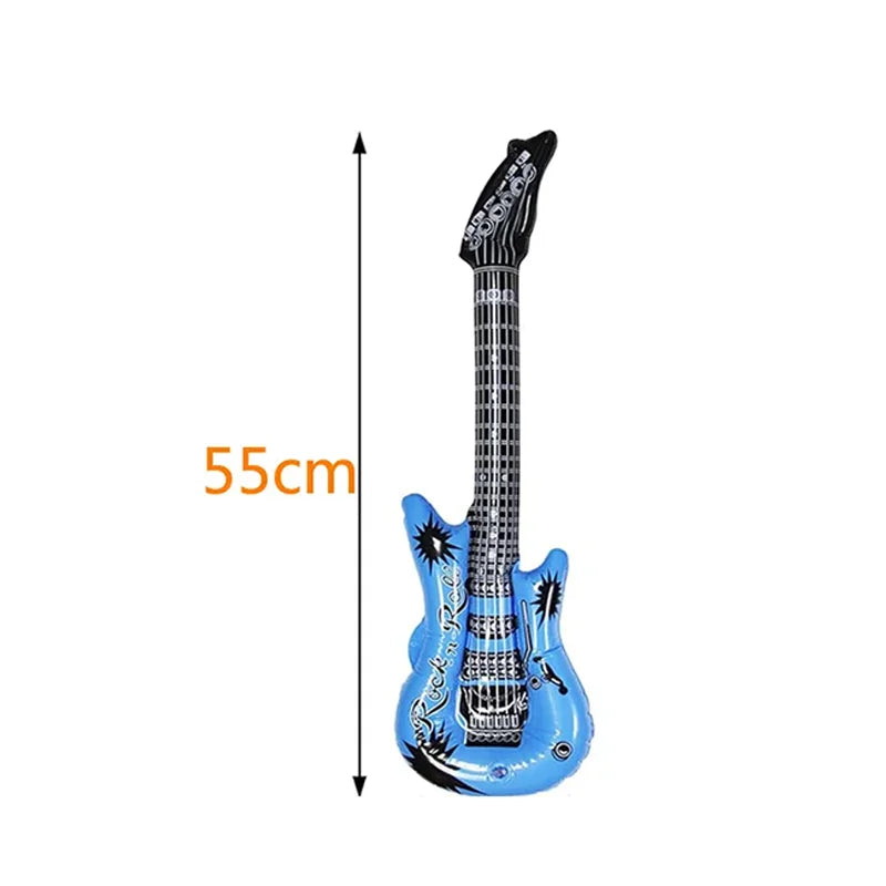 Inflatable Rock Guitar Balloons - PVC Blow-Up Props for Birthday, Karaoke & Concert Parties