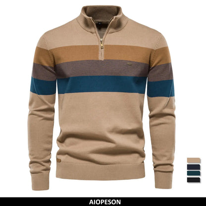 Cotton Mock Neck Stand Collar Sweaters