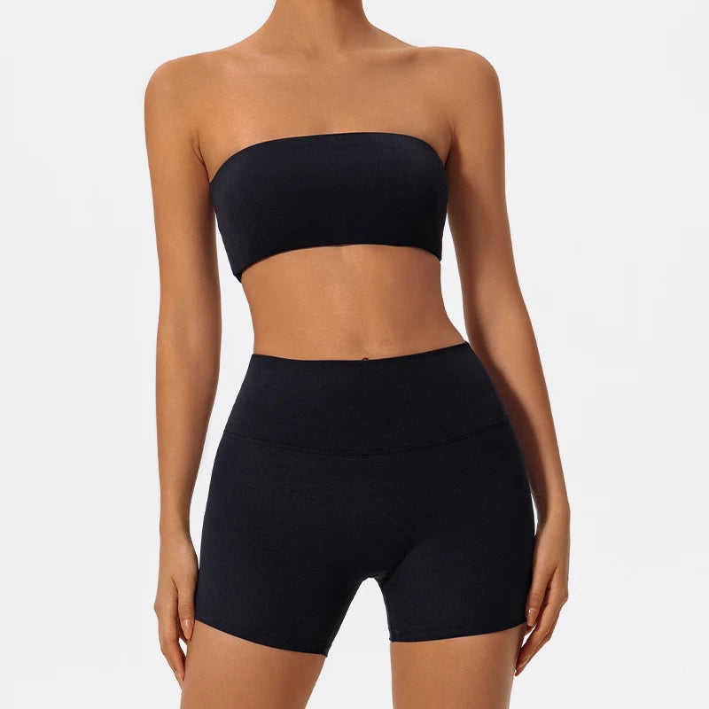 Ctenkevet Two Piece Crop Top and High Waist Shorts Set