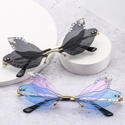 Rimless Dragonfly Wing Sunglasses