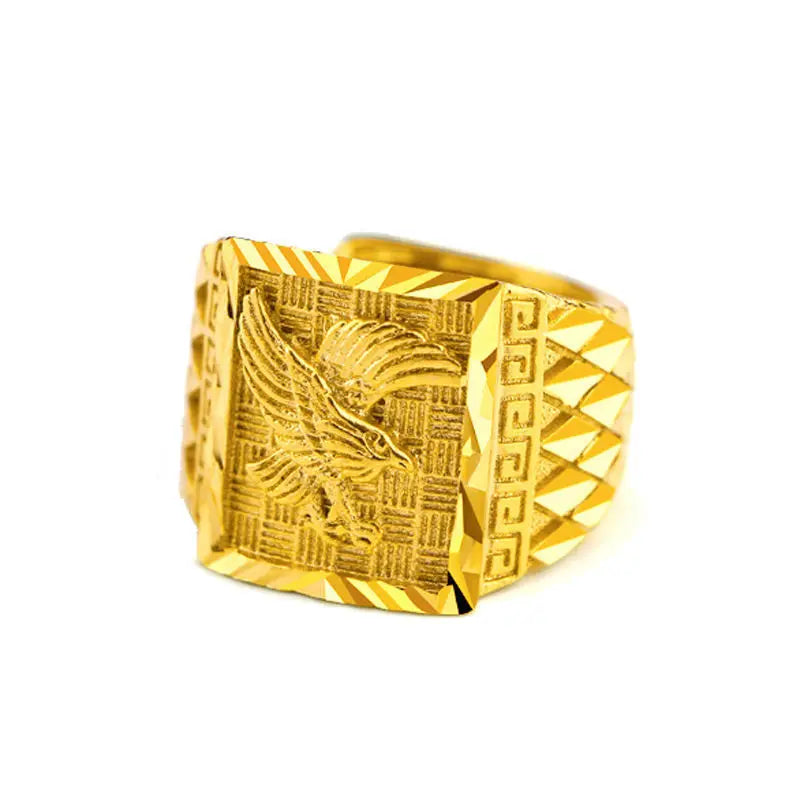 24K 9999 Gold Eagle Adjustable Ring