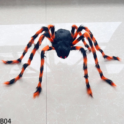 Giant Plush Black Spider Outdoor Halloween Prop Decor