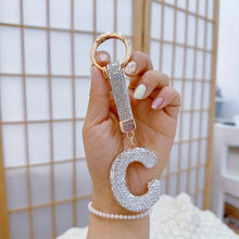 Sparkling Rhinestone Alphabet Keychain