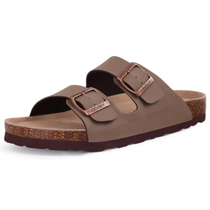 Litfun Leather Cork Slippers