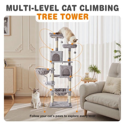 JHK 71-Inch Tall Multi-Cat Climbing Tower & Condo