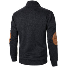 Stand Collar Padded Elbow Sweater
