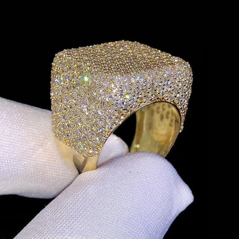 Huitan Square Shaped Ring with Shining Cubic Zirconia
