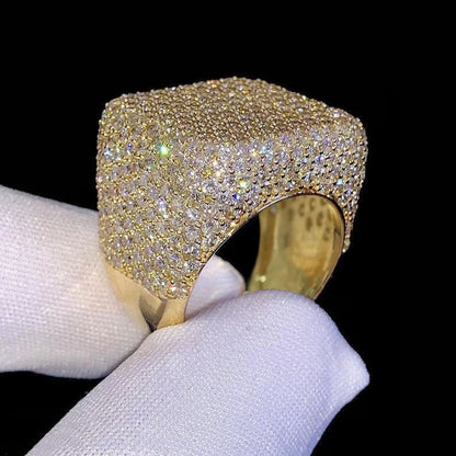 Huitan Square Shaped Ring with Shining Cubic Zirconia