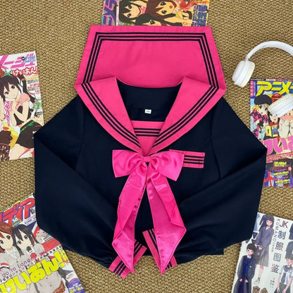 Japanese College JK Sailor Uniform & Pleated Skirt Set