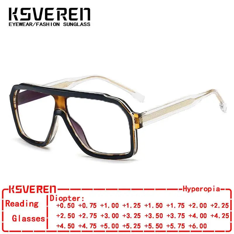 Large Square Frame Blocking Reading Glasses