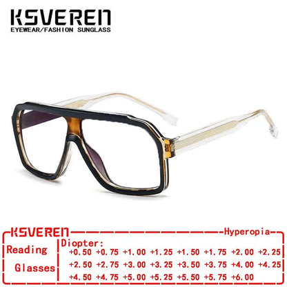 Large Square Frame Blocking Reading Glasses